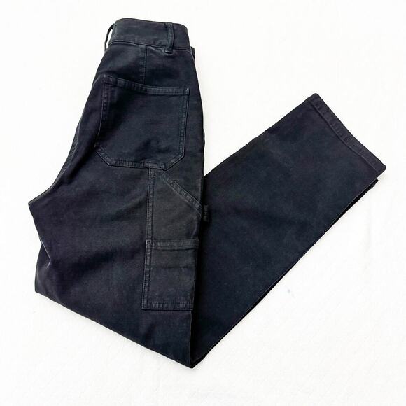 Wilfred Free Black Straight Leg Carpenter Utility Pant Style Denim Jeans SIze 00 - Picture 9 of 9